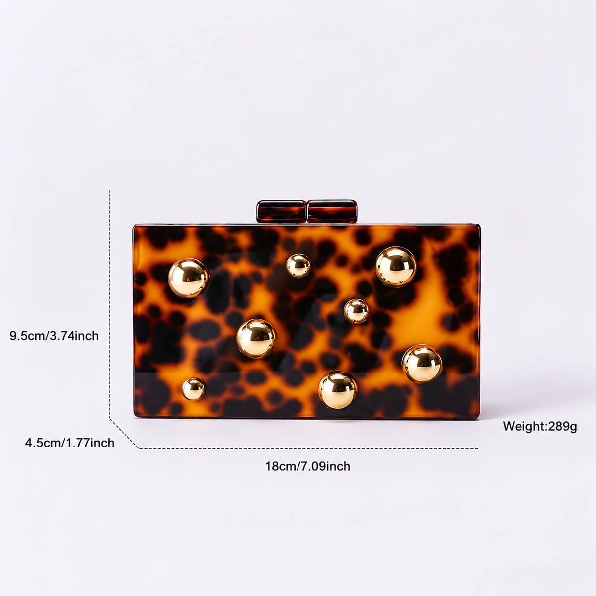Lucia Maren Tortoiseshell & Marbled Acrylic Box Clutch