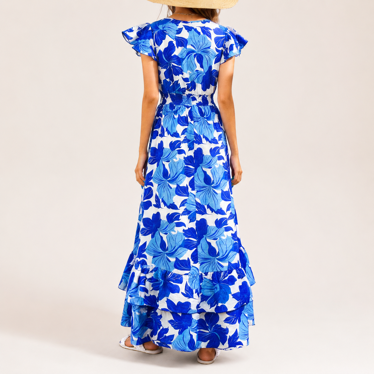 Marry Maxi Dress with Flutter Sleeves