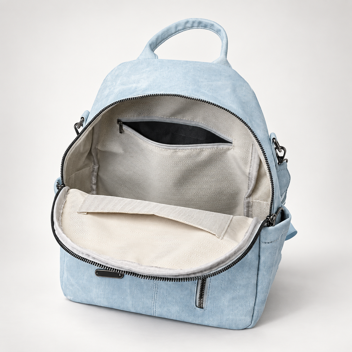 Camille Women’s Casual Backpack Purse with Ring-Pull Zippers