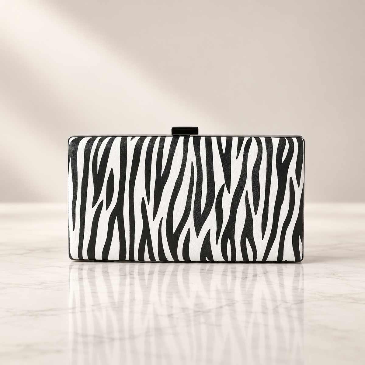 Bianca Zebra Print Clutch Bag