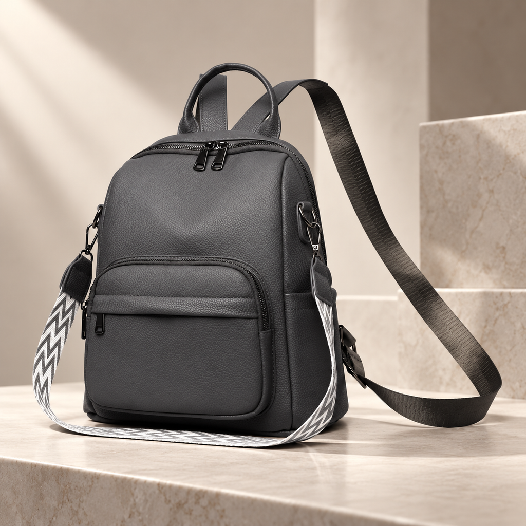 Rosalie Women’s Convertible Backpack Purse – Pebbled Crossbody Shoulder Bag