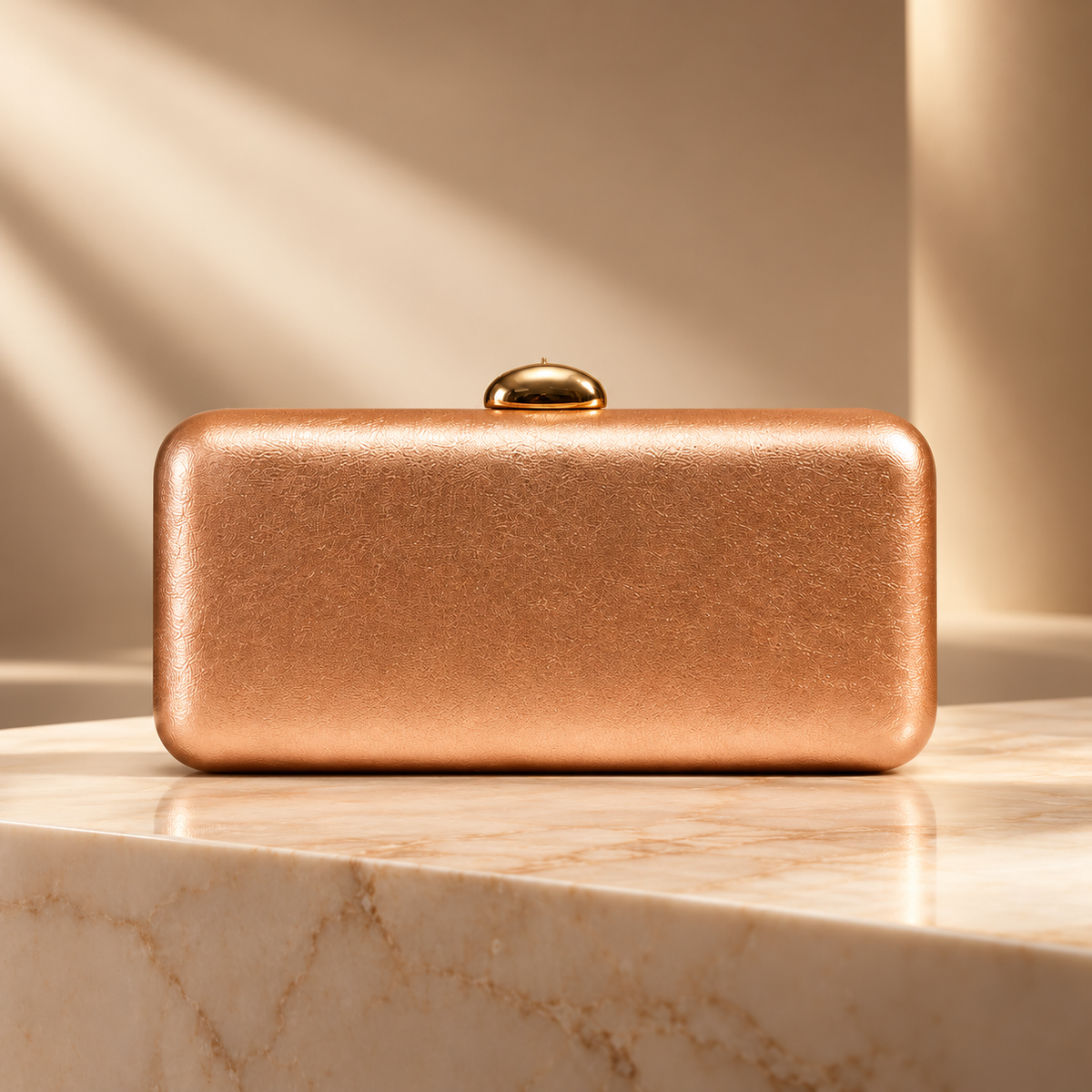 Alessia Hard Case Evening Clutch with Gold Chain Strap
