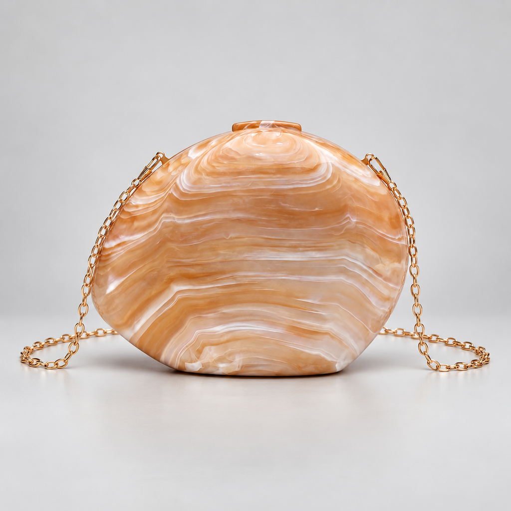 Margot Marbled Acrylic Hard-Shell Evening Clutch