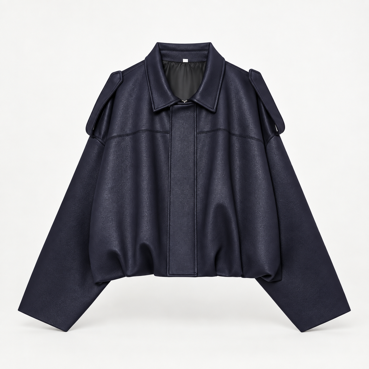 Alessia Women’s Oversized Cropped Suede-Look Jacket with Shoulder Tabs