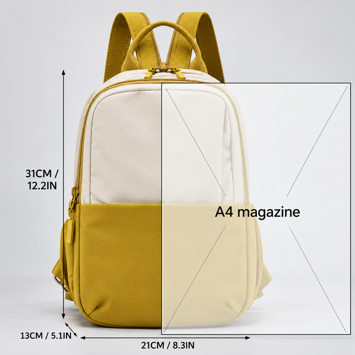 Elodie Two-Tone Everyday Backpack with Front Pocket