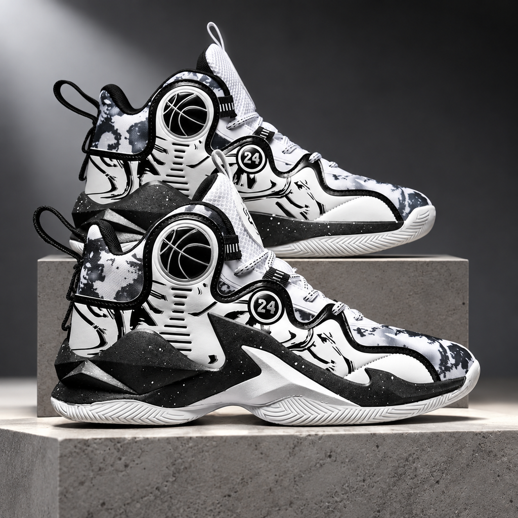 Avery High-Top Basketball-Inspired Sneakers – Sculpted Sole & Graphic Detail