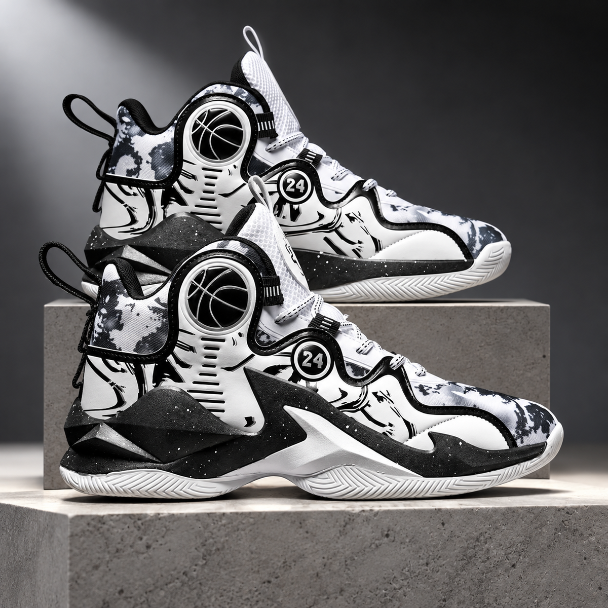 Avery High-Top Basketball-Inspired Sneakers – Sculpted Sole & Graphic Detail