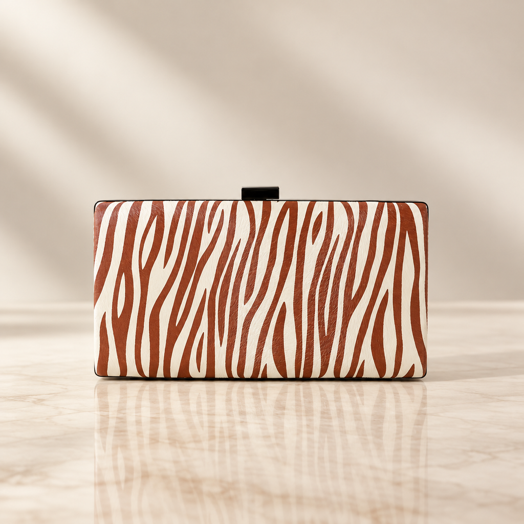 Bianca Zebra Print Clutch Bag