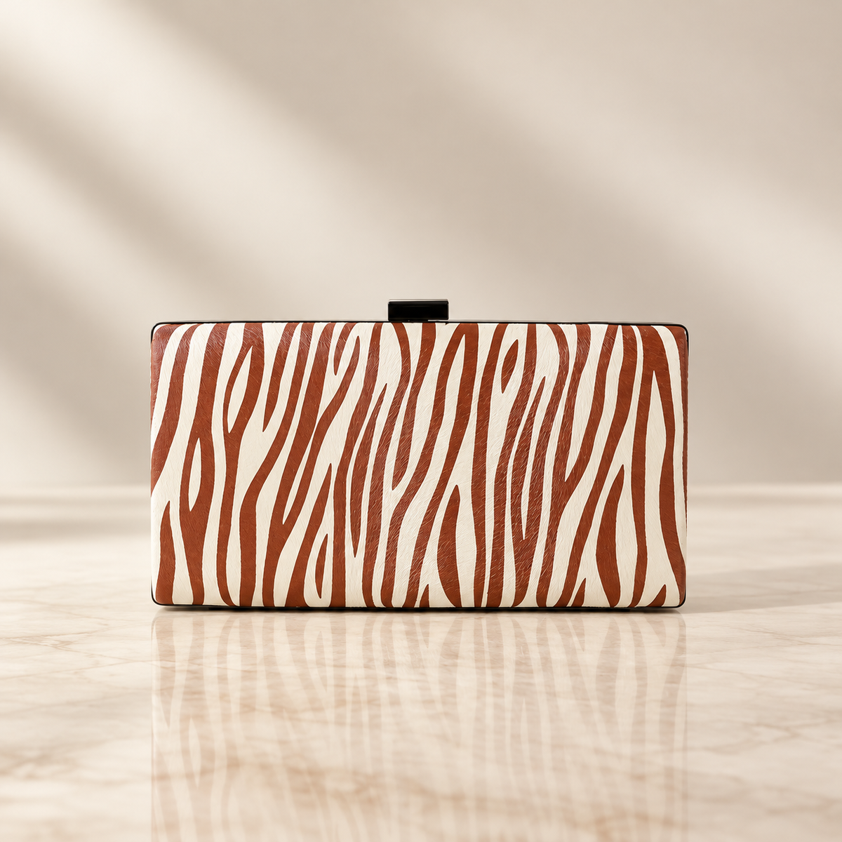 Bianca Zebra Print Clutch Bag