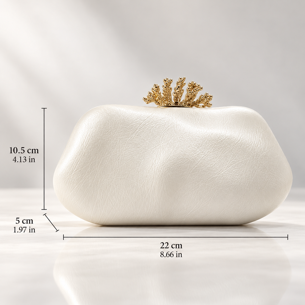 Valentina Italian Coral Clasp Evening Clutch Bag