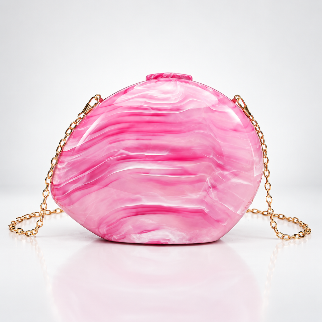 Margot Marbled Acrylic Hard-Shell Evening Clutch