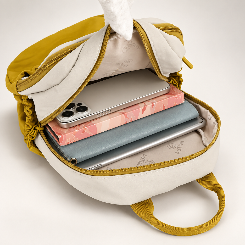 Elodie Two-Tone Everyday Backpack with Front Pocket