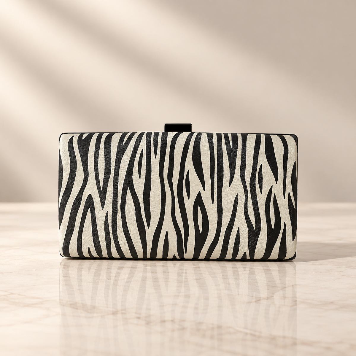 Bianca Zebra Print Clutch Bag