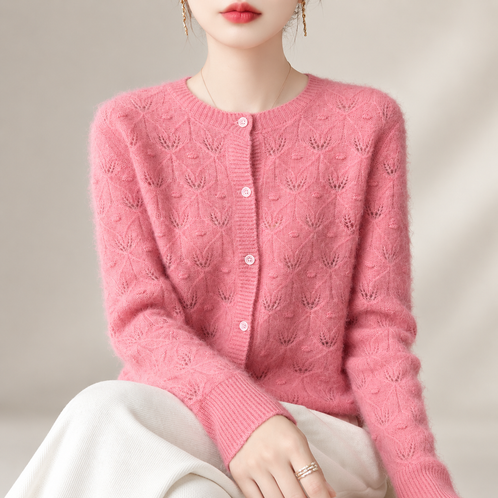 Marielle Women’s Floral Openwork Knit Cardigan