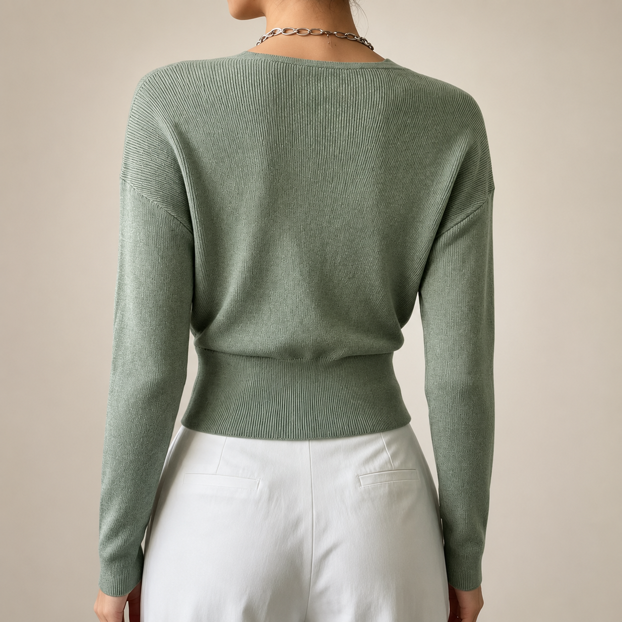 Harper Women’s Ribbed Wrap-Front V-Neck Sweater
