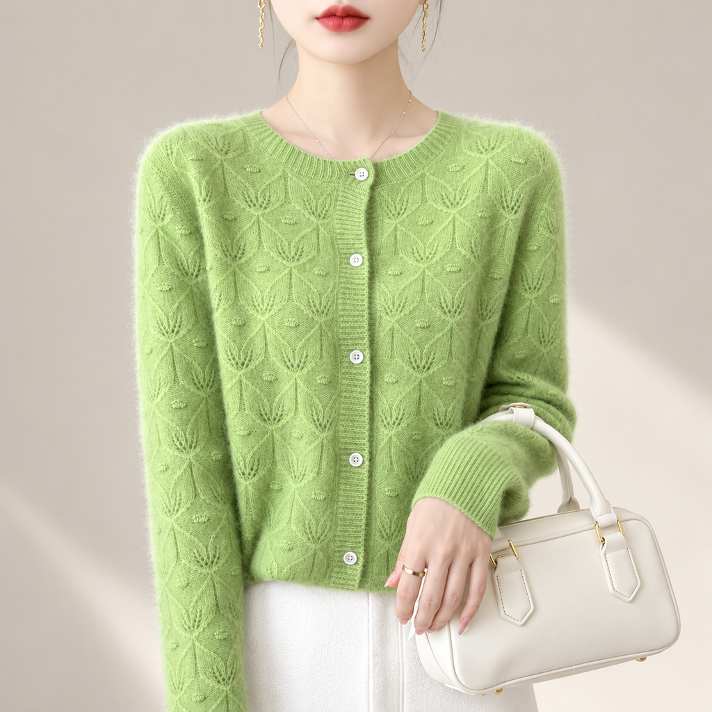 Marielle Women’s Floral Openwork Knit Cardigan