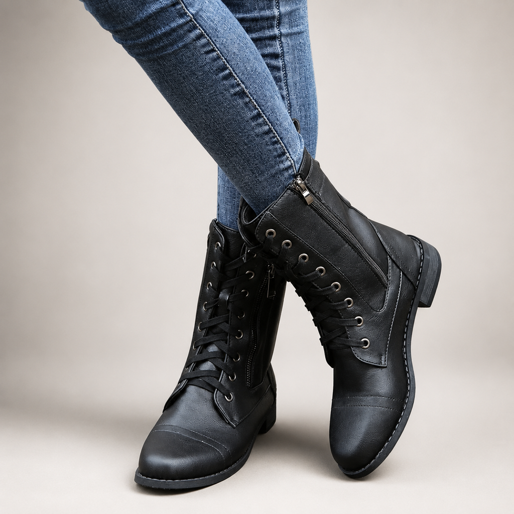 Brielle Women’s Lace-Up Boots with Side Zipper