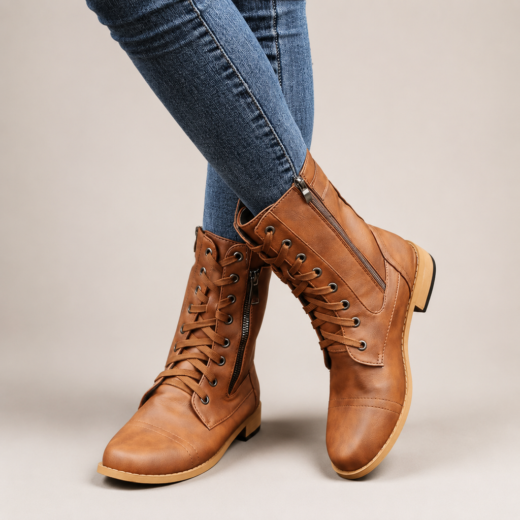 Brielle Women’s Lace-Up Boots with Side Zipper