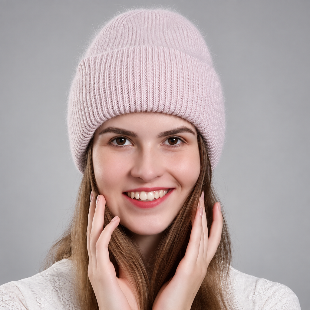 Harper Women’s Fuzzy Ribbed Knit Beanie – Soft Cuffed Winter Hat