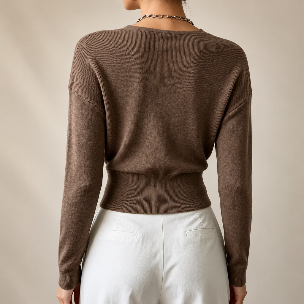 Harper Women’s Ribbed Wrap-Front V-Neck Sweater