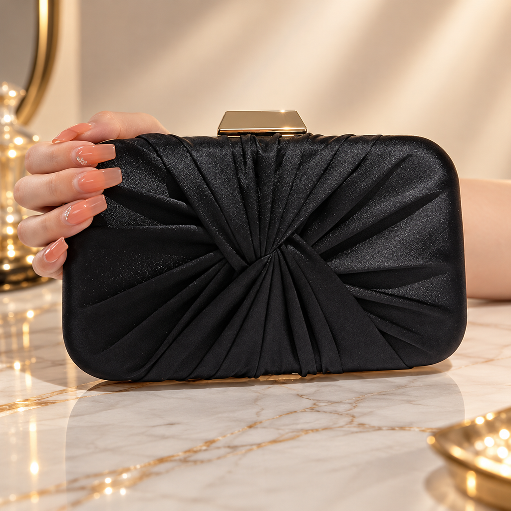 Alessia Satin Evening Clutch Bag