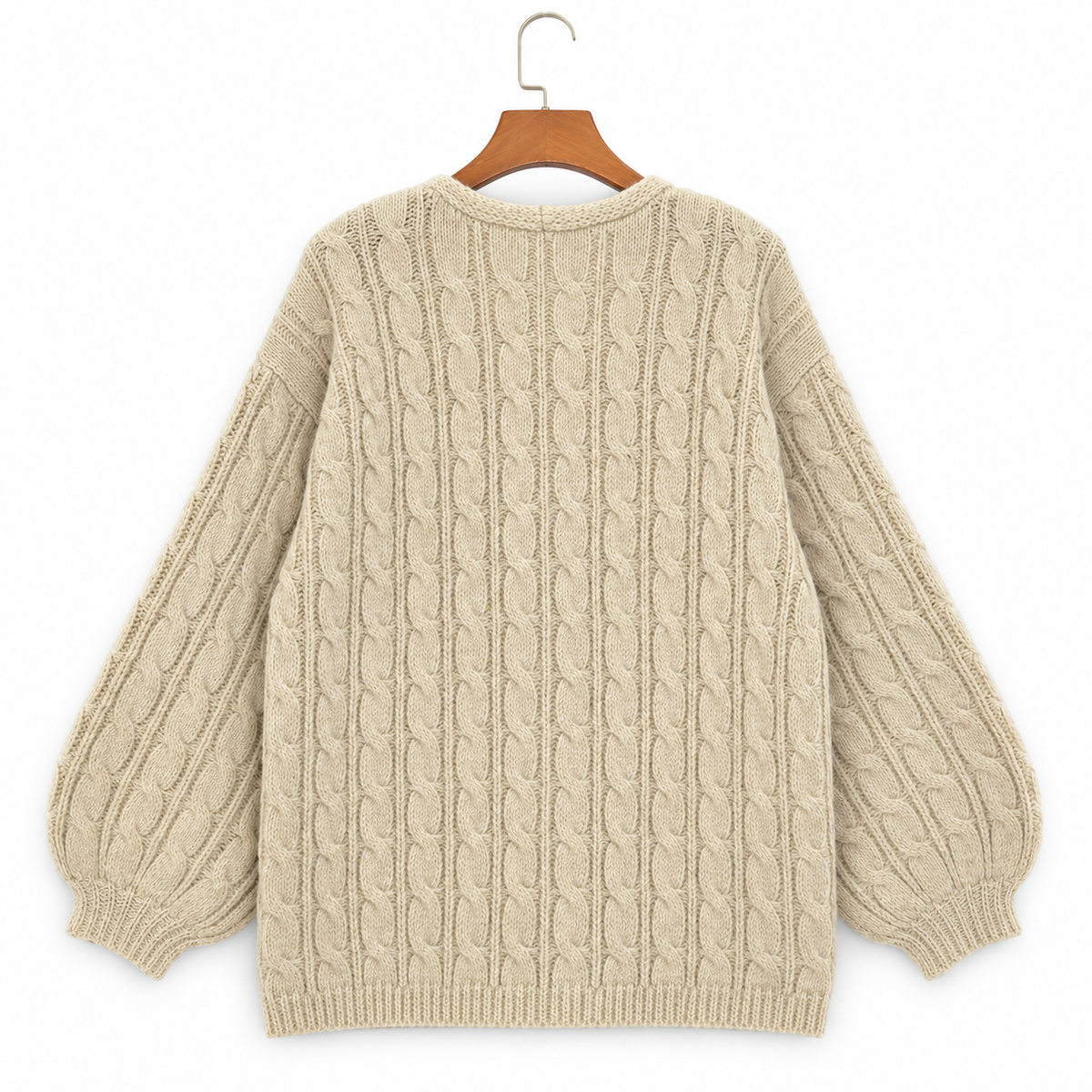 Elodie Women's Oversized Cable-Knit V-Neck Cardigan