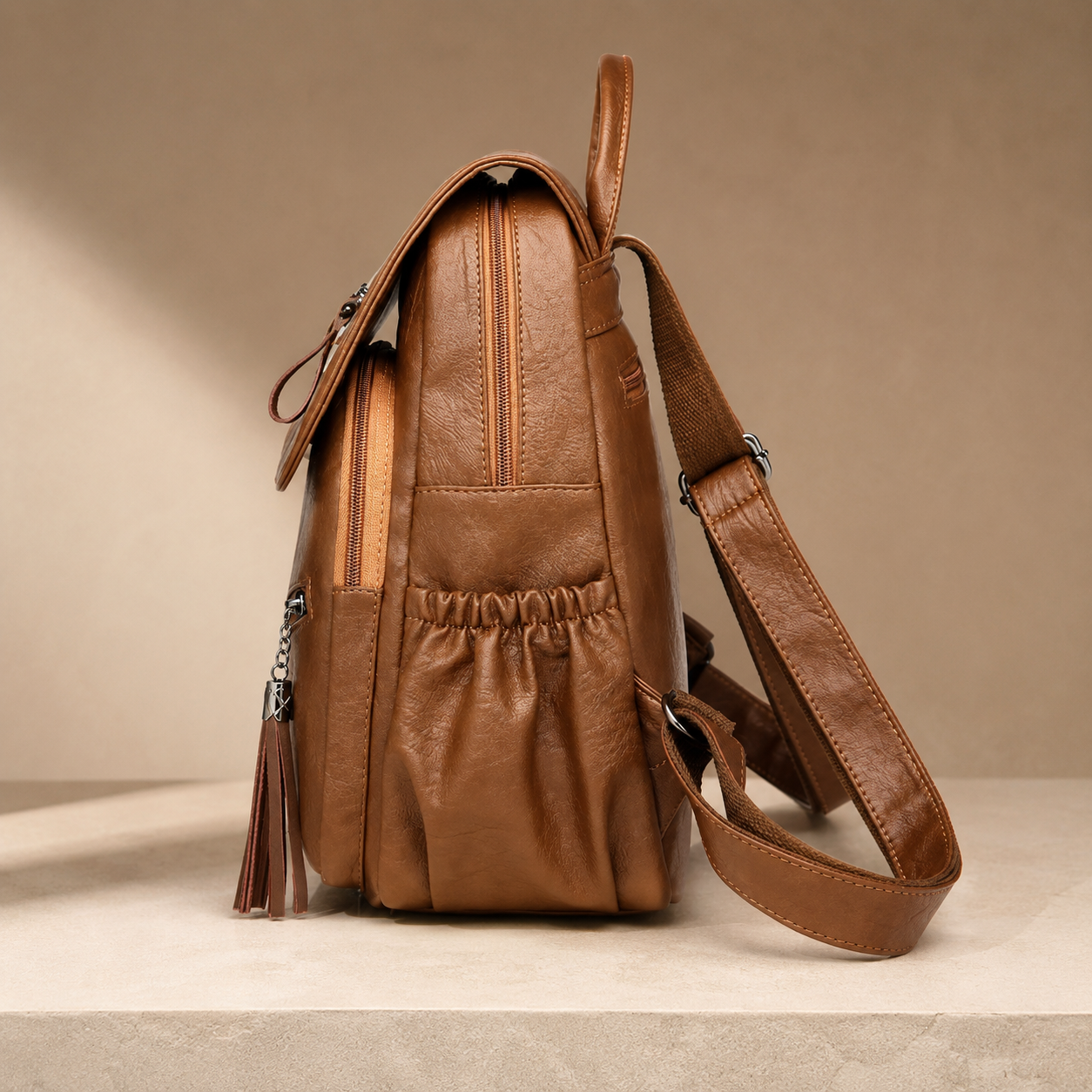Bianca Women’s Backpack – Tassel Accent & Top Handle