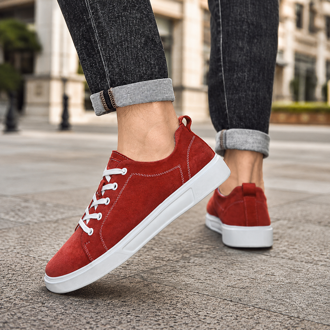Luca Men's Genuine Suede Low-Top Sneakers