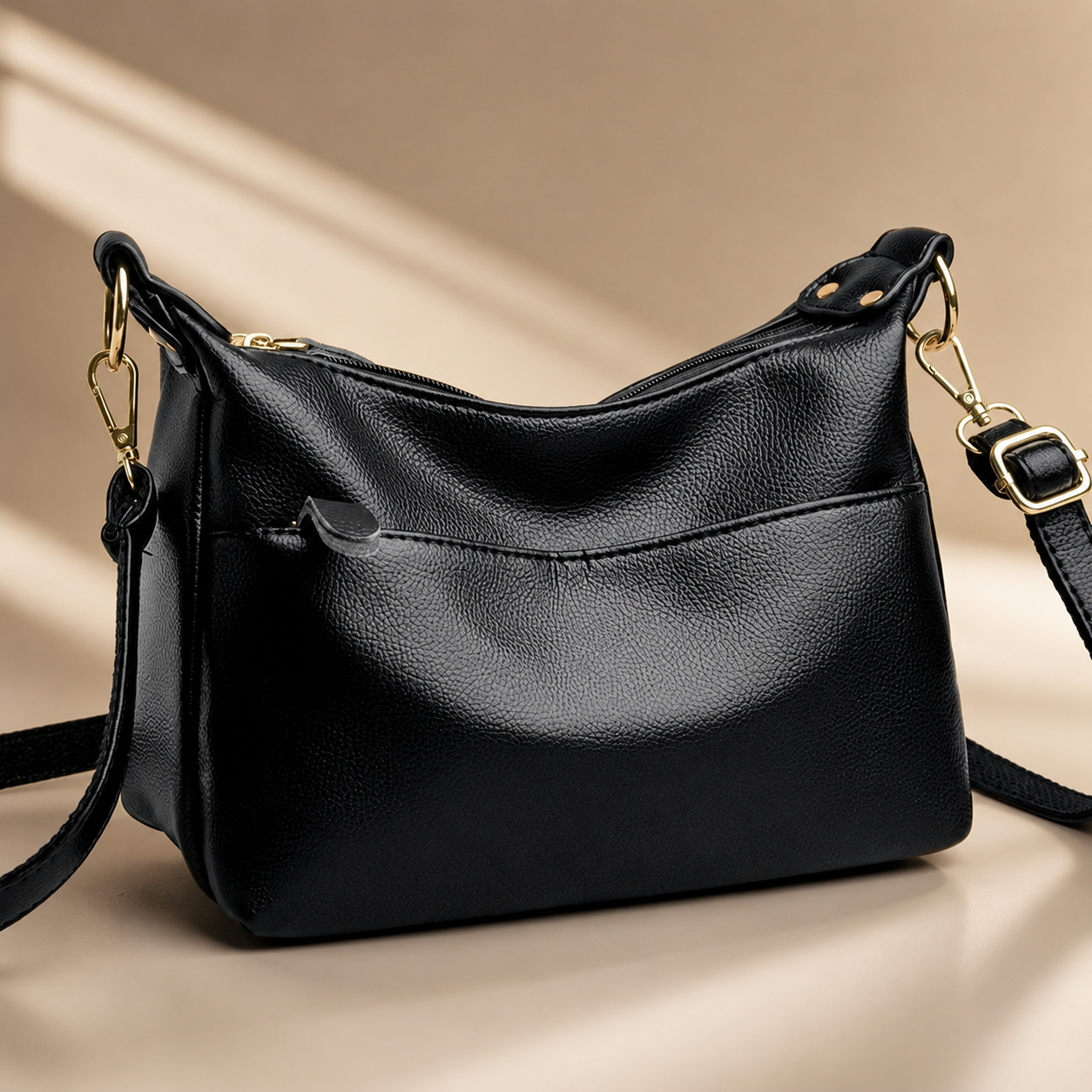 Camille Shoulder Bag – Pebbled Crossbody Hobo Purse with Adjustable Strap & Top Handle