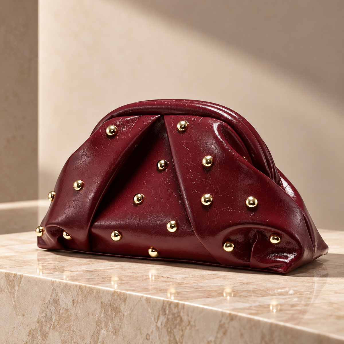 Lucia Studded Clutch Bag