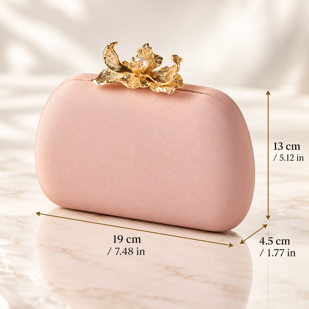 Elodie Floral Pearl Clasp Evening Clutch Bag