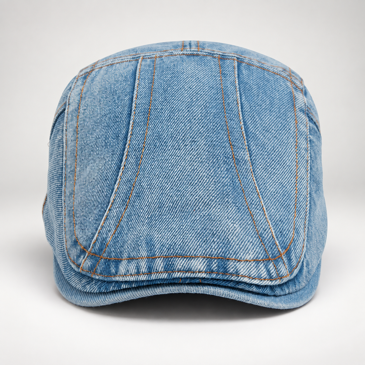 Hudson Denim Flat Cap with Adjustable Buckle