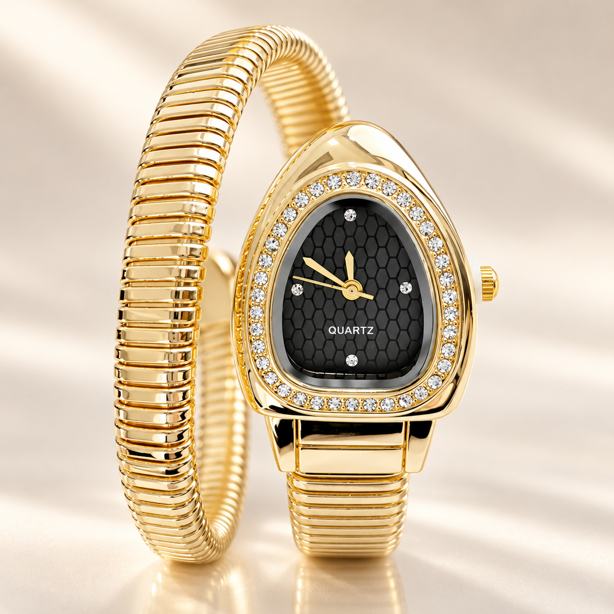 Colette Crystal Teardrop Quartz Wrap Bracelet Watch
