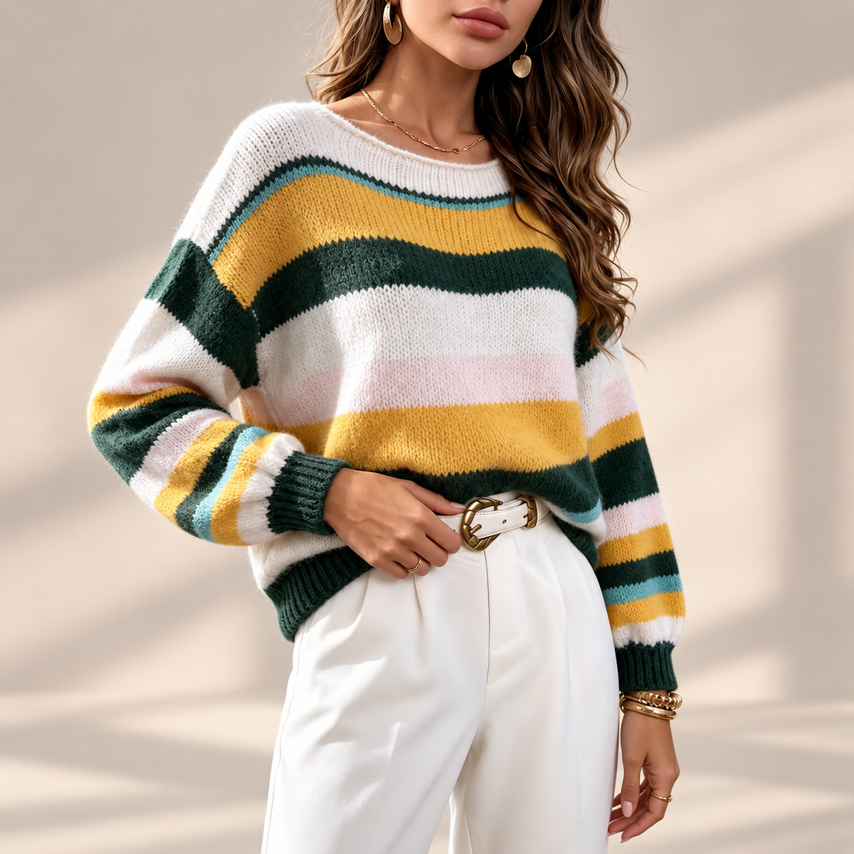 Gianna Striped Knit Sweater