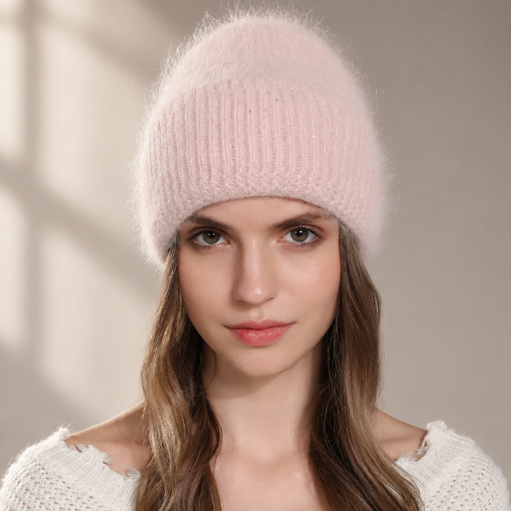 Audrey Women’s Fuzzy Knit Beanie – Soft Ribbed Winter Hat