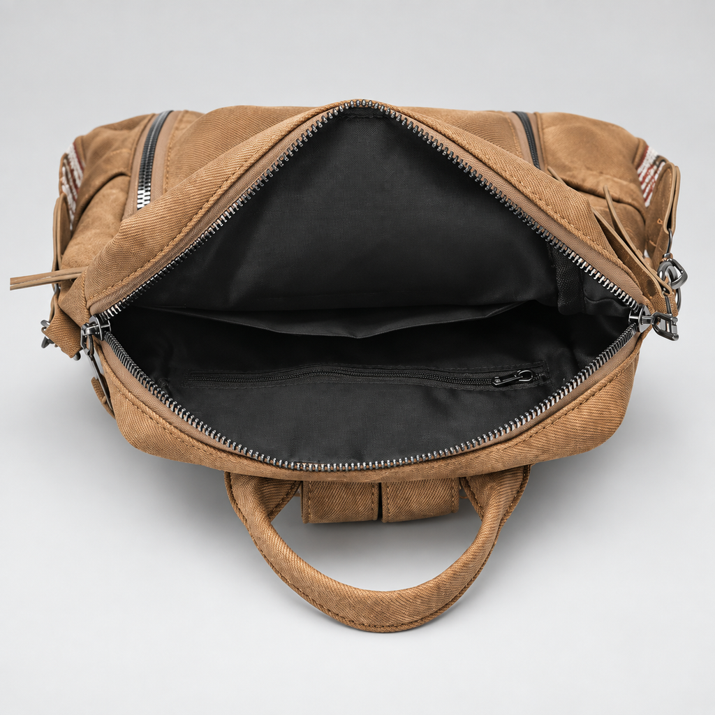 Florence Women’s Convertible Backpack Purse – Washed Multi-Pocket Crossbody Travel Bag