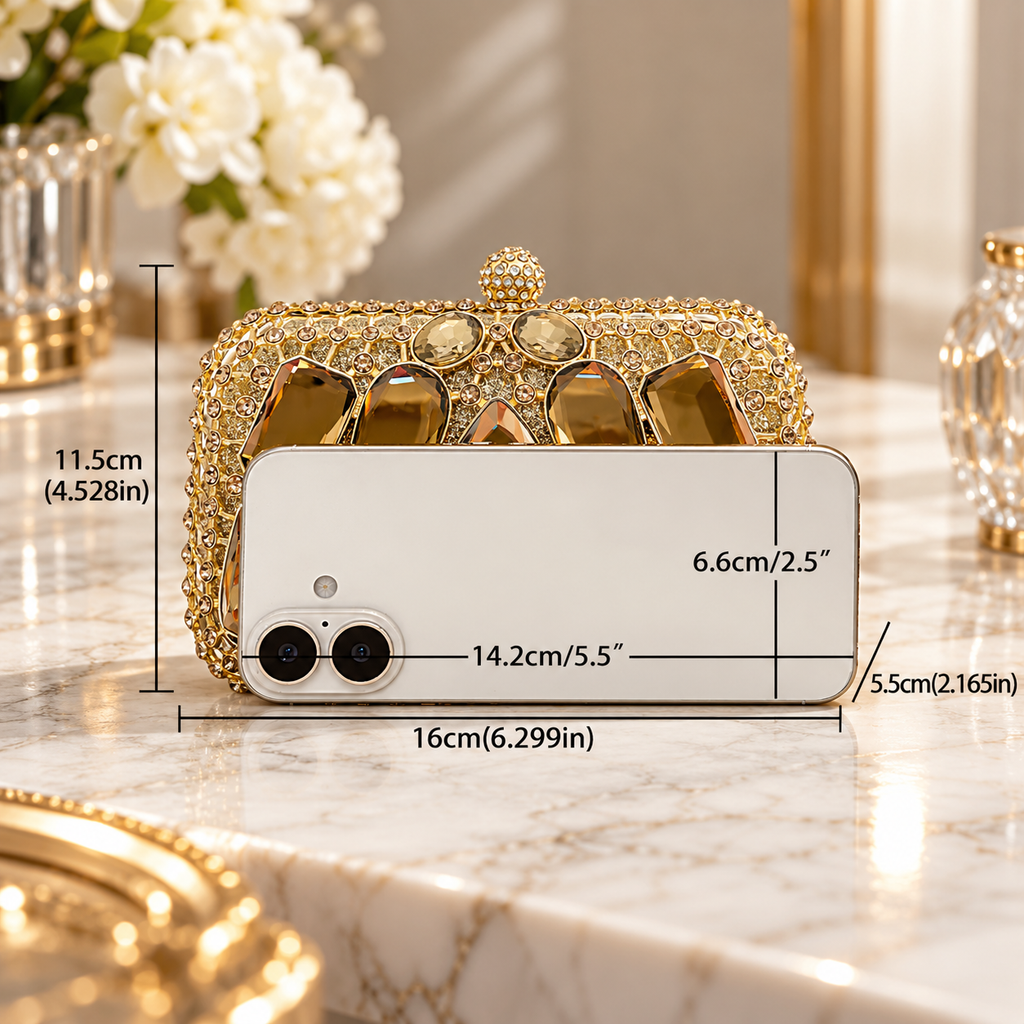 Camille Crystal Gem Evening Clutch