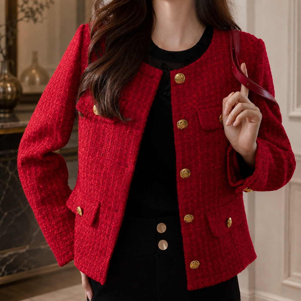 Rosalie Women's Red Tweed Jacket