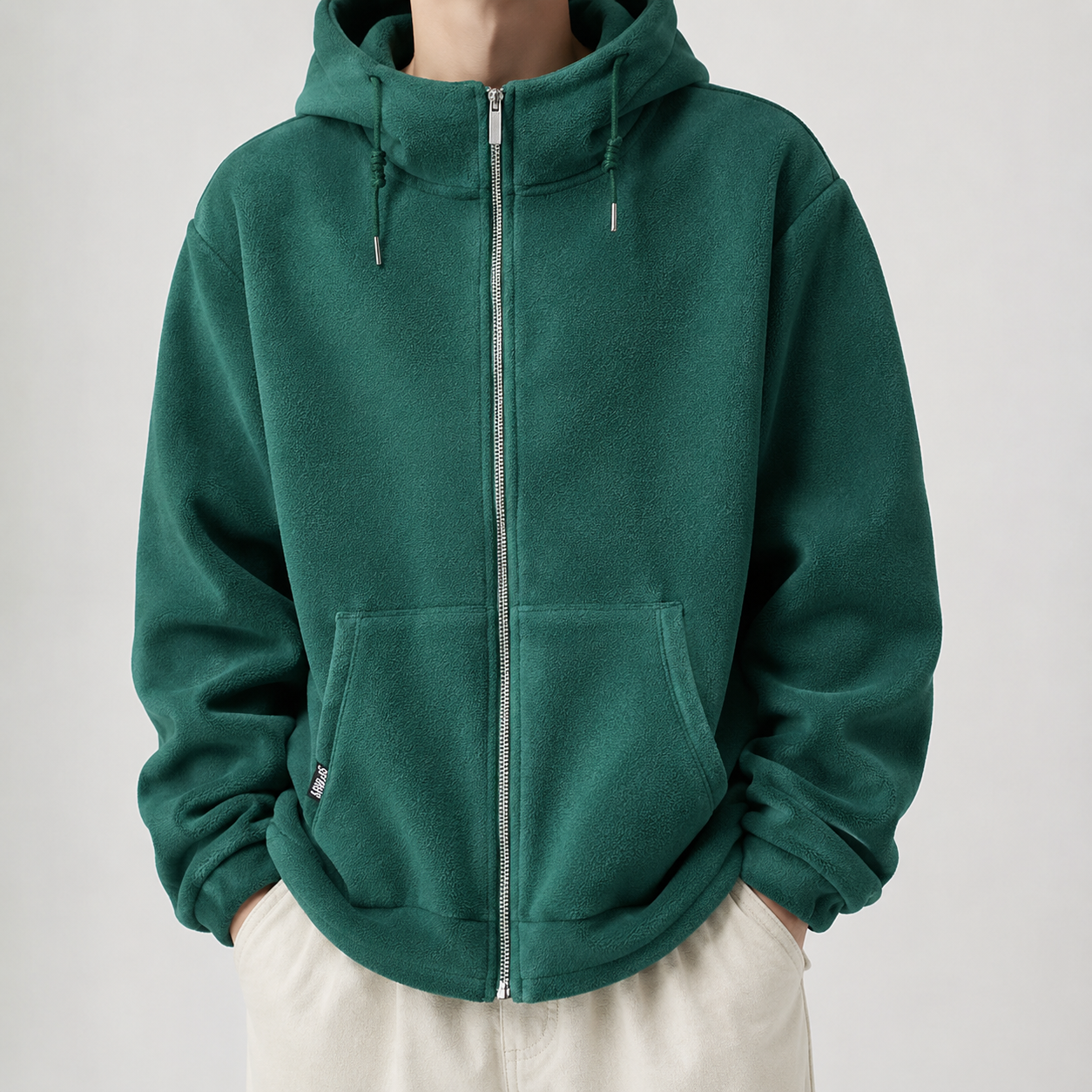 Bennett Men’s Full-Zip Hooded Fleece Jacket with Front Pockets