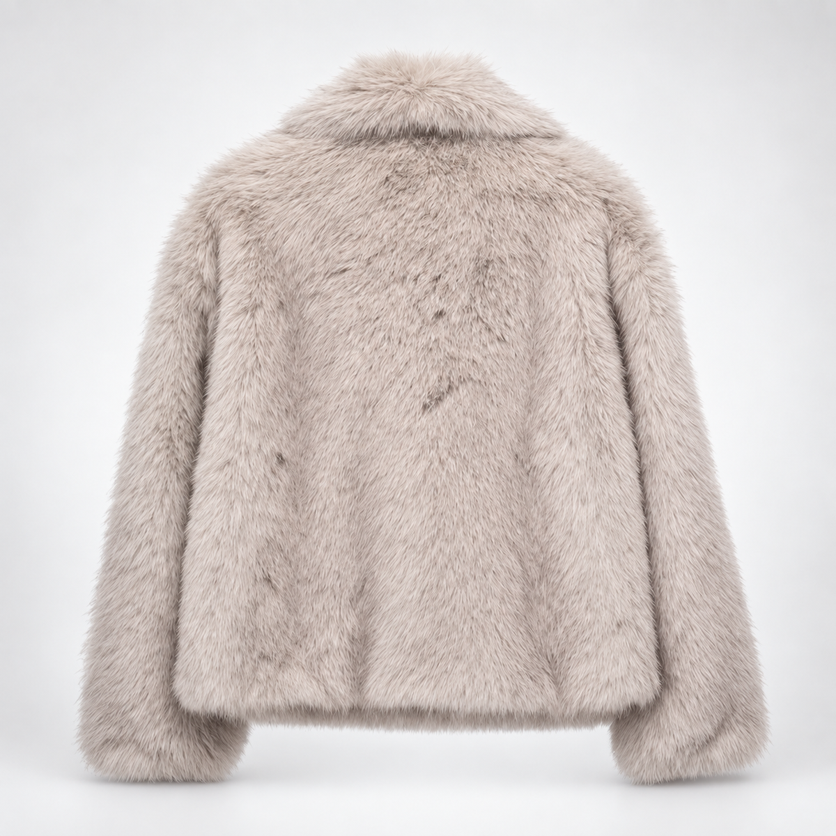 Elodie Women’s Plush Fur Cropped Jacket with Oversized Shawl Collar