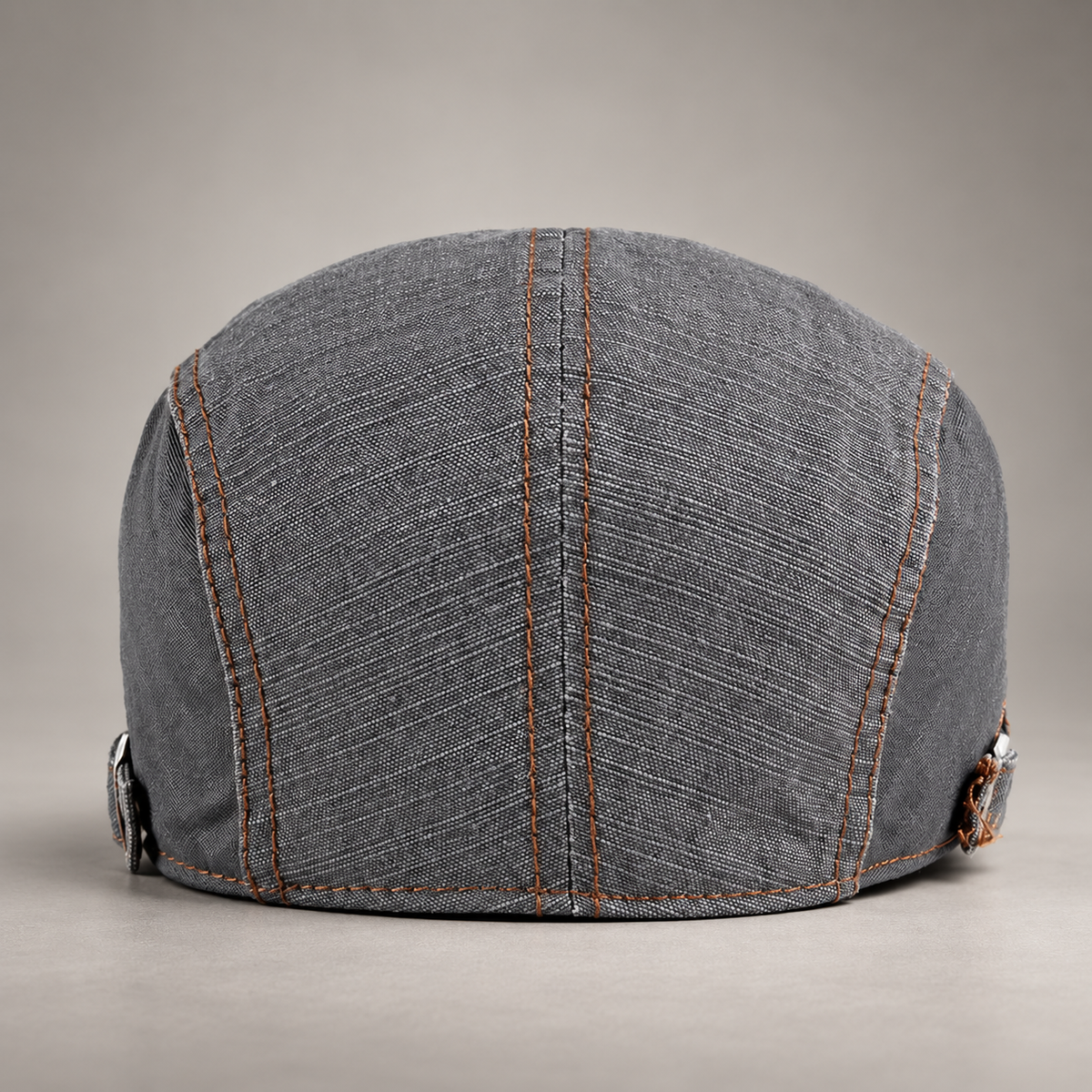 Ronan Men’s Washed Flat Cap – Adjustable Contrast Stitch Driving Hat