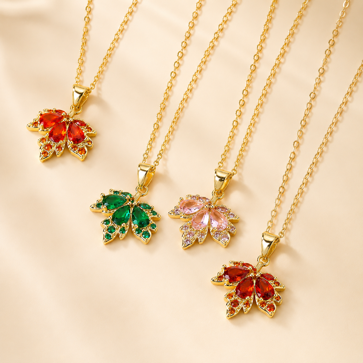 Gianna Crystal Leaf Pendant Necklace