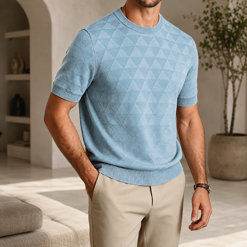 Matteo Men’s Textured Short Sleeve Knit Shirt