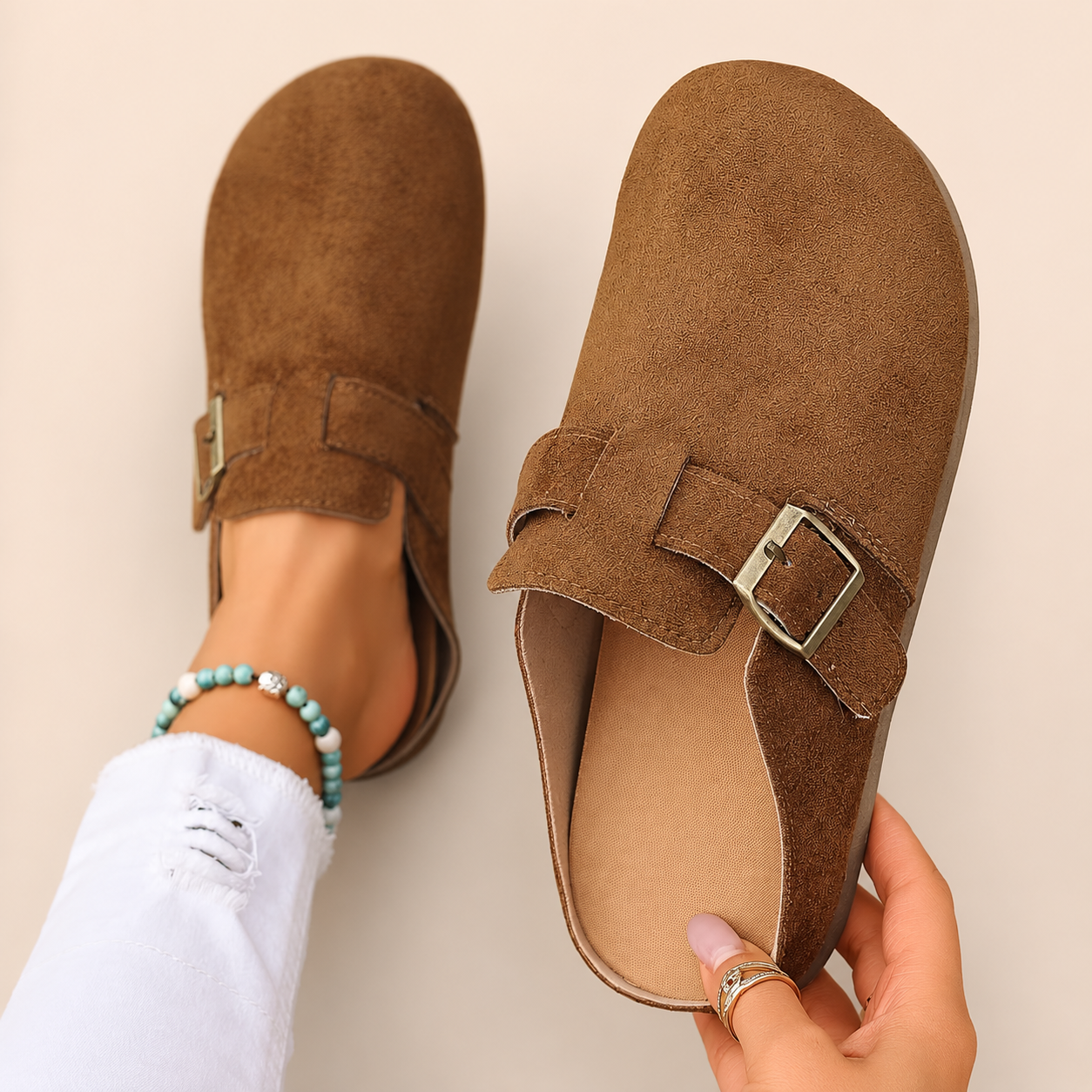 Avery Women’s Buckle Strap Slip-On Clog Mules