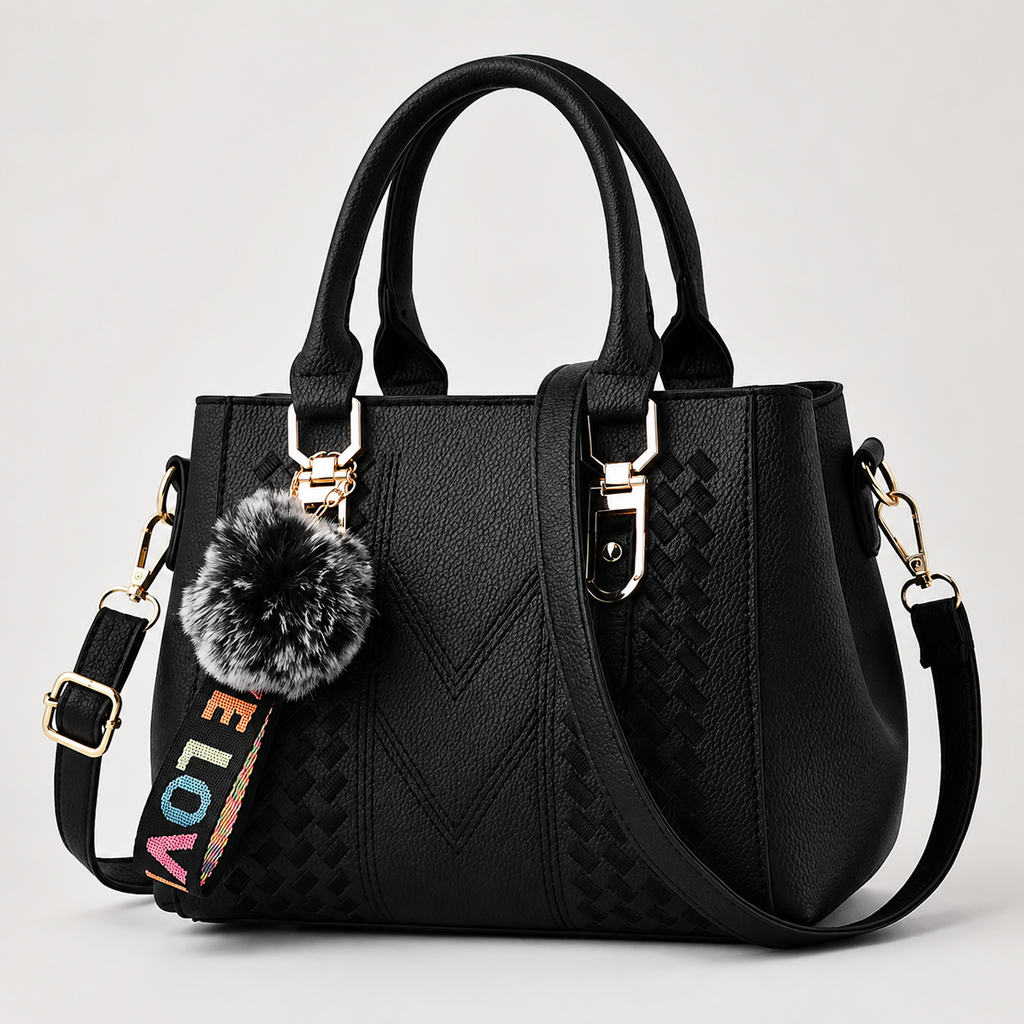 Adeline Women’s Structured Satchel Handbag with Top Handles and Shoulder Strap