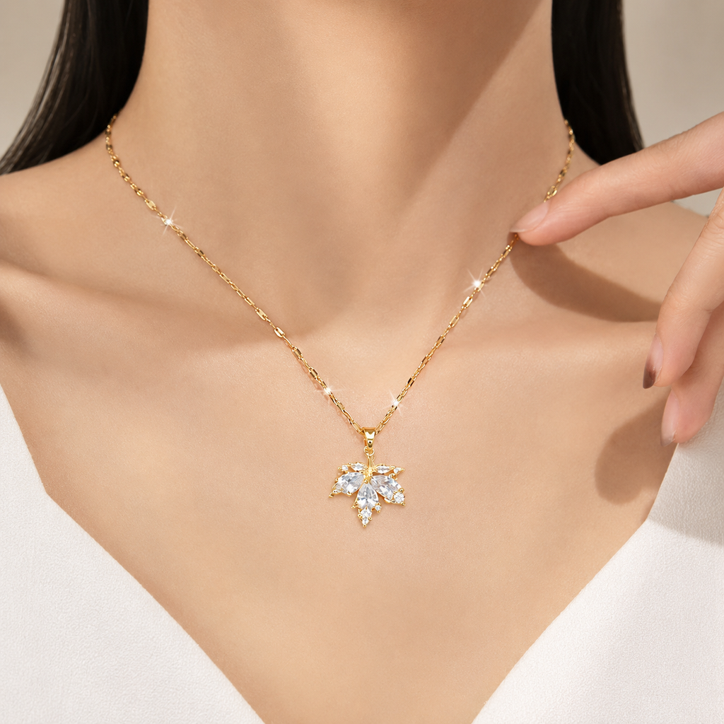 Aurelia Crystal Leaf Jewelry