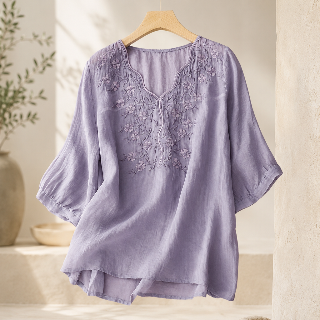 Elodie Floral Embroidered Blouse for Women