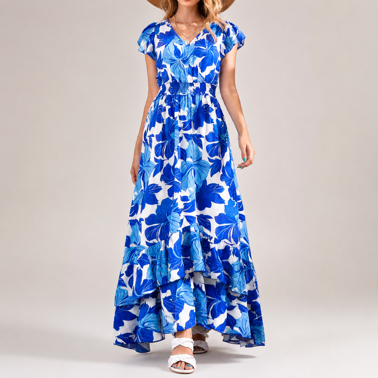Marry Maxi Dress with Flutter Sleeves