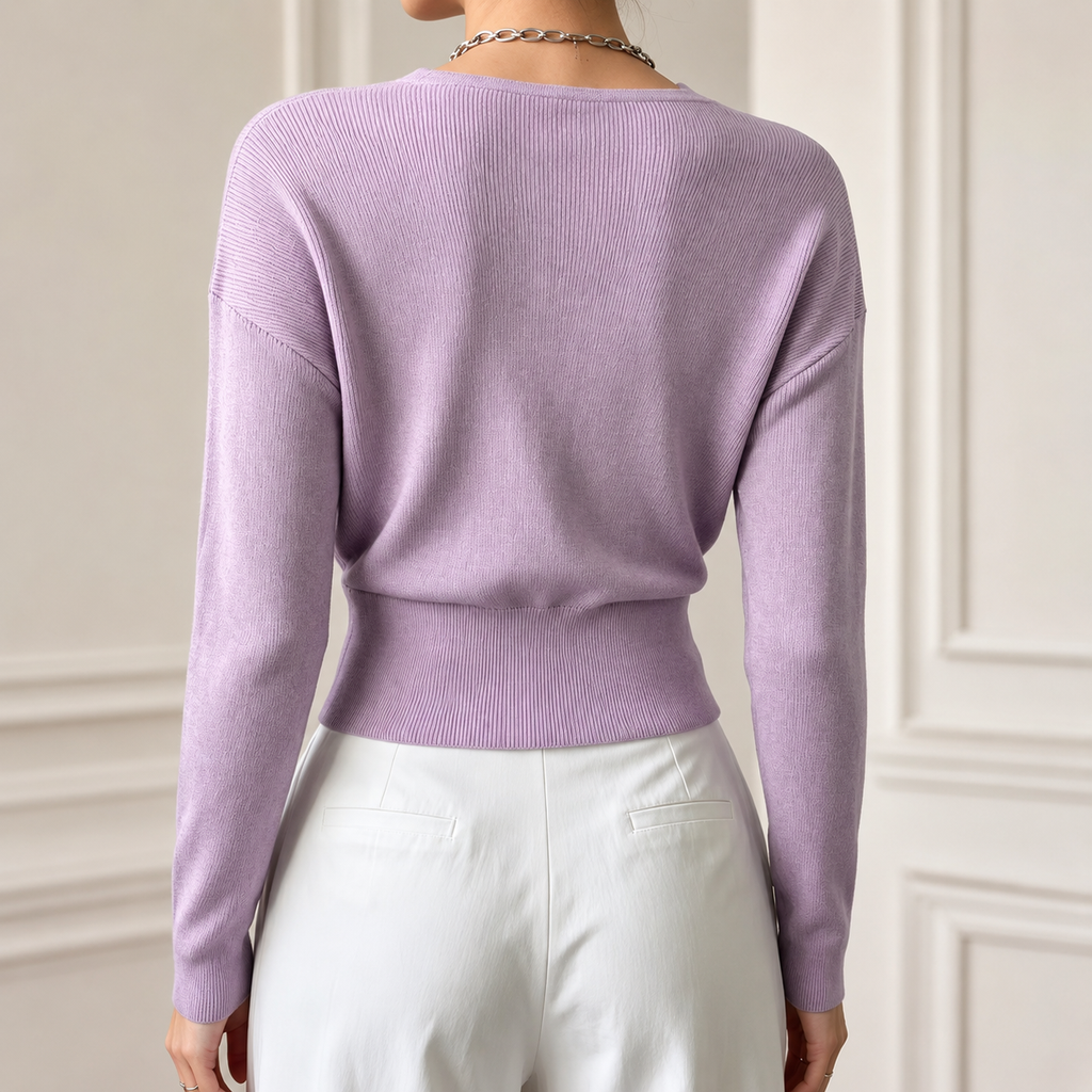 Harper Women’s Ribbed Wrap-Front V-Neck Sweater