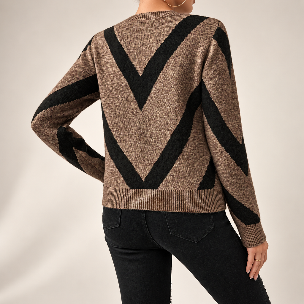 Camille Chevron Knit Sweater